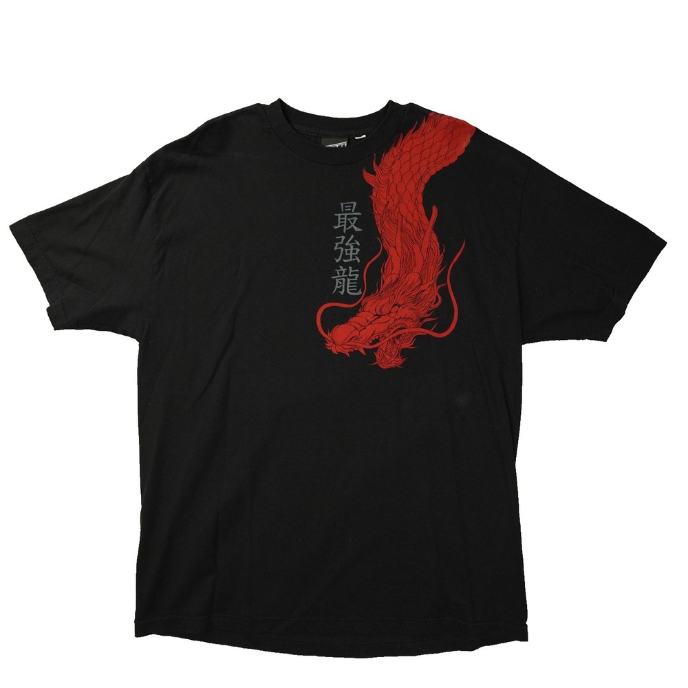 Top Heavy Dragon Graphic T Shirt Mens XL Black Red Martial Arts Skater Grunge